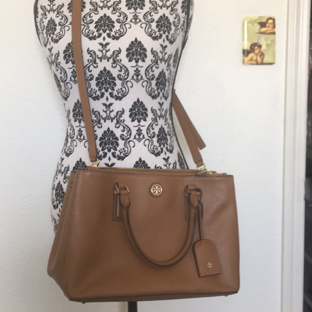 Authentic Tory Burch handbag/Crossbody-Camel Color - Picture 11 of 15